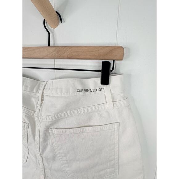 Current/Elliott The Boyfriend Denim Shorts Size 28 White High Rise Raw Hem - Picture 10 of 11